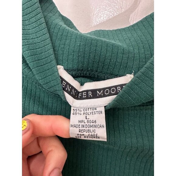 Jennifer Moore women’s size large blue green turtleneck - Picture 5 of 11